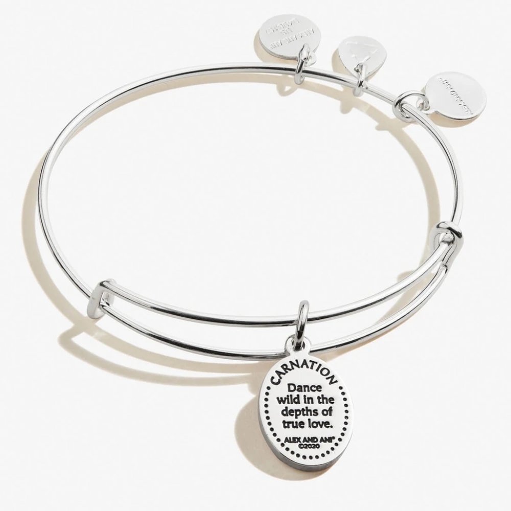 🆕 Alex and Ani January Carnation Flower Bangle - Picture 2 of 4